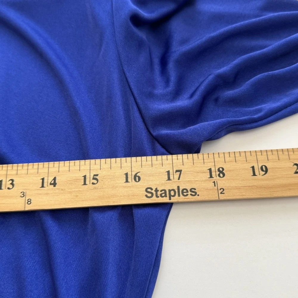 Vintage 80's Women Abby Kent Cocktail Dress Ruched Blue Size 8 Sequins Sequins‎